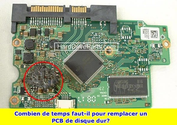Combien de temps faut-il pour remplacer un PCB de disque dur?