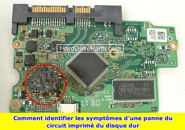 Comment identifier les sympt&ocirc;mes d'une panne du circuit imprim&eacute; du disque dur