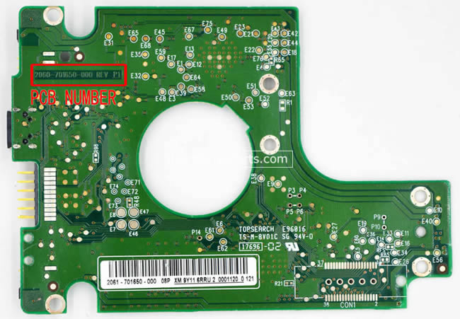 WD WD2500BMVV Carte PCB 2060-701650-000