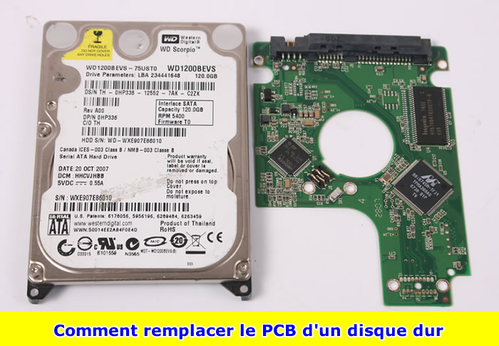 Comment remplacer le PCB d'un disque dur